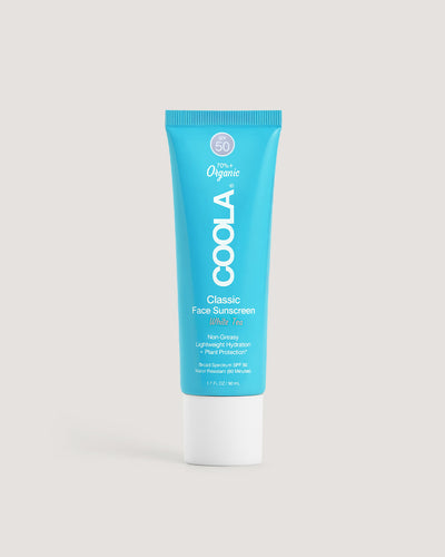 Tube of COOLA Classic Face Sunscreen Lotion White Tea SPF 50