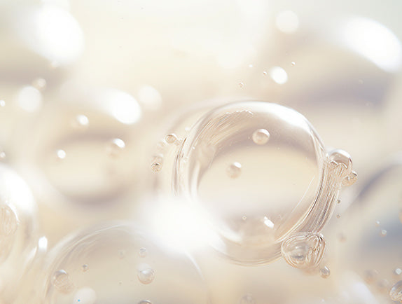 Close up of clear gel with small bubbles